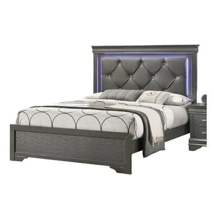 Eclipse Dark Gray Queen Bed with LED Headboard