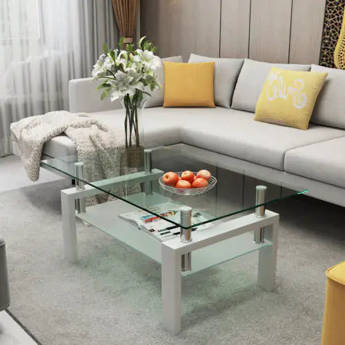 Luminé White Glass Coffee Table