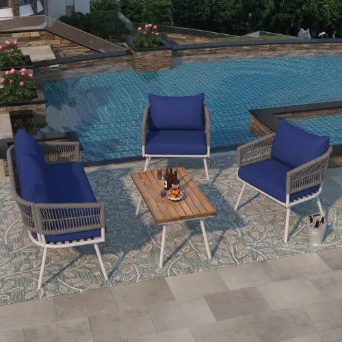 Valencia 4-Piece Boho Rope Patio Set