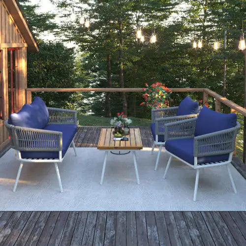 Valencia 4-Piece Boho Rope Patio Set