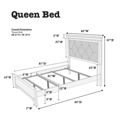 Eclipse Dark Gray Queen Bed with LED Headboard