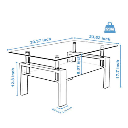 Eclipse Black Glass Coffee Table