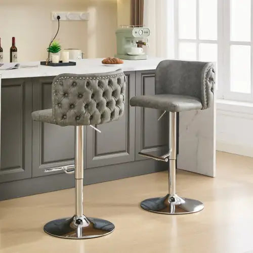 LuxeSwivel - Tufted Barstools